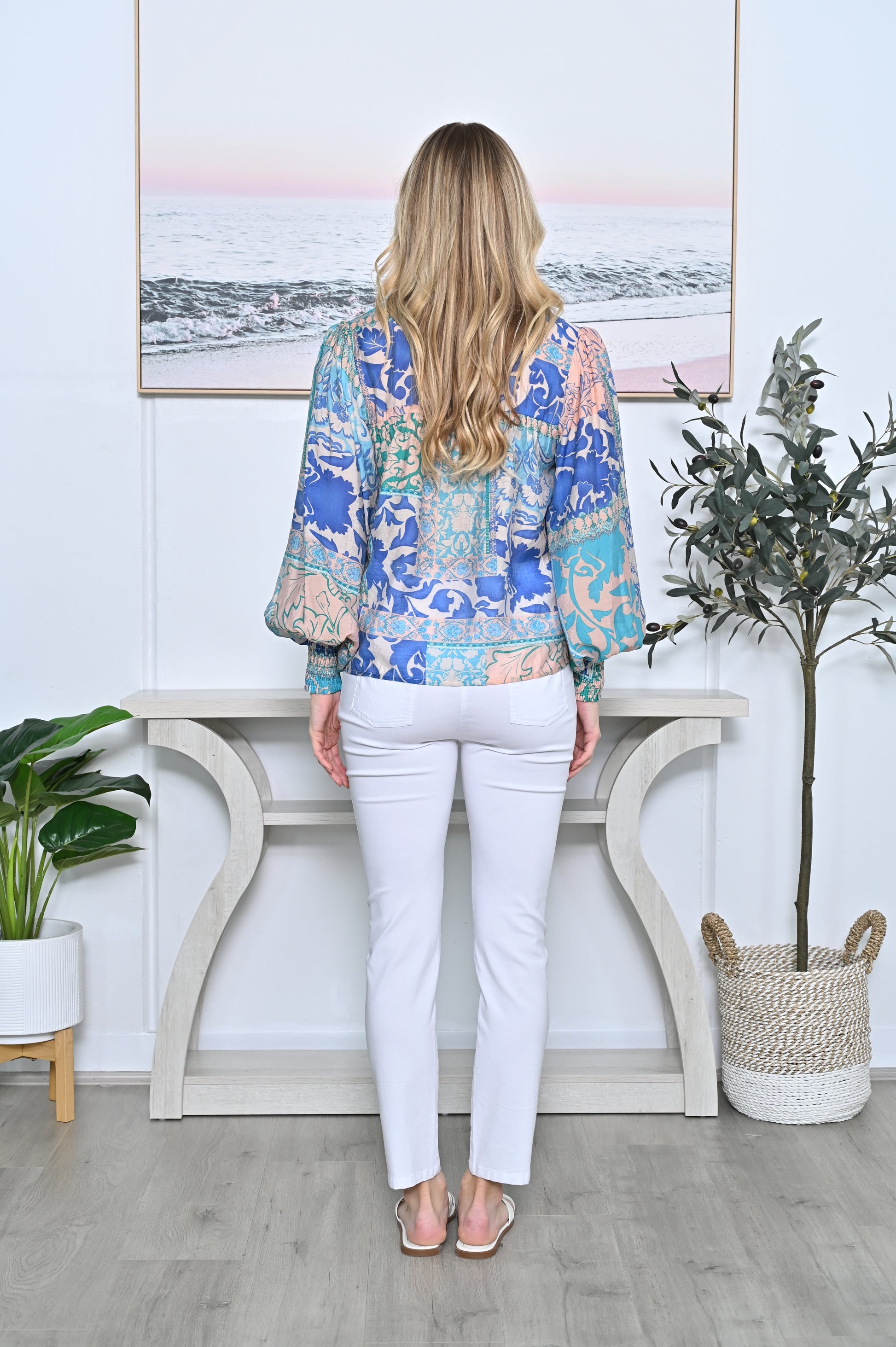 Azure Printed Shirt – Stylish & Lightweight back view