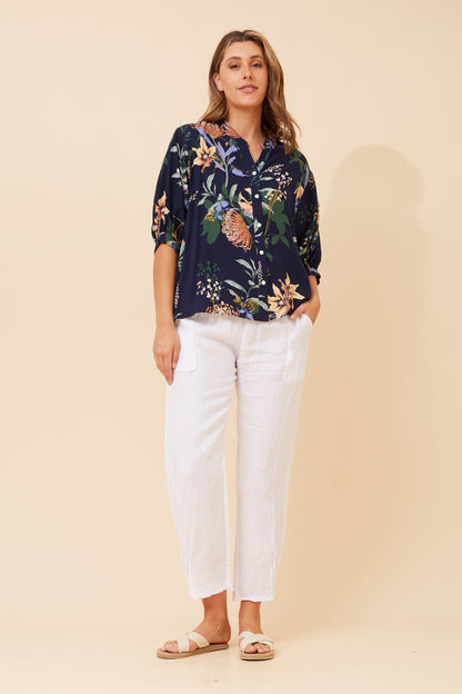BELINA Navy Floral Top