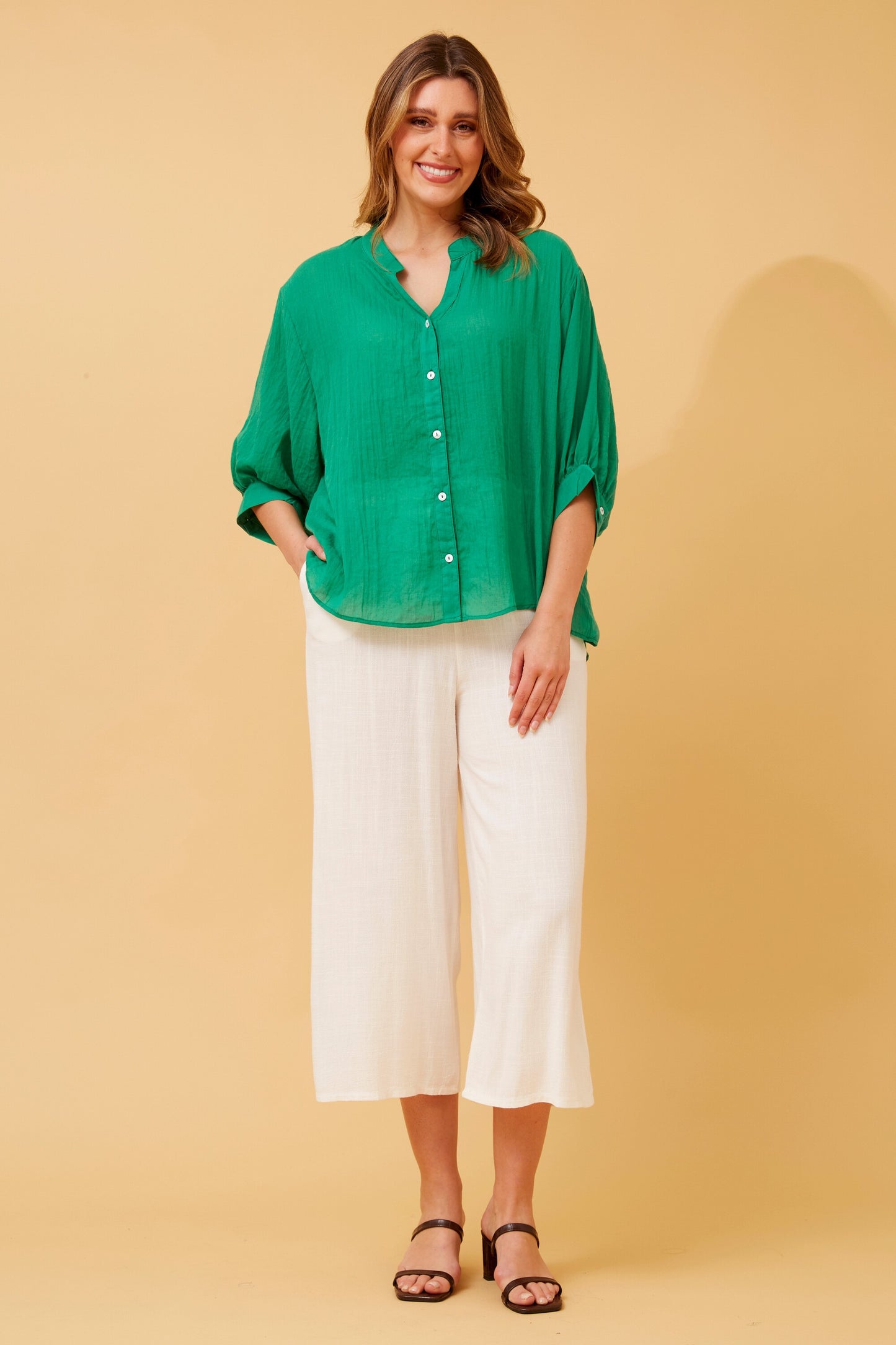 Belina Printed Top – Bold, Breezy & Effortless Style jade