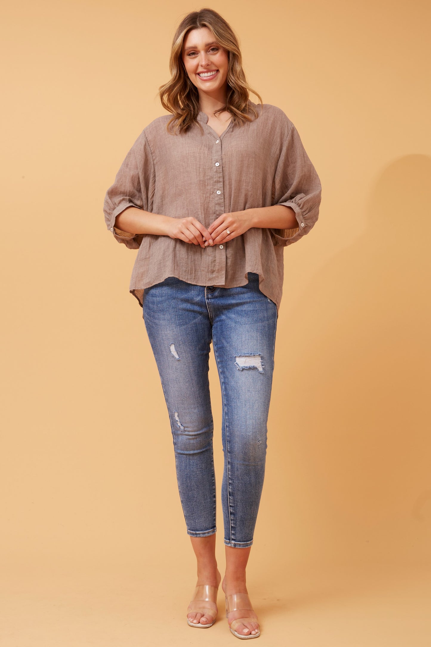 Belina Solid Shirt. A versatile plain shirt