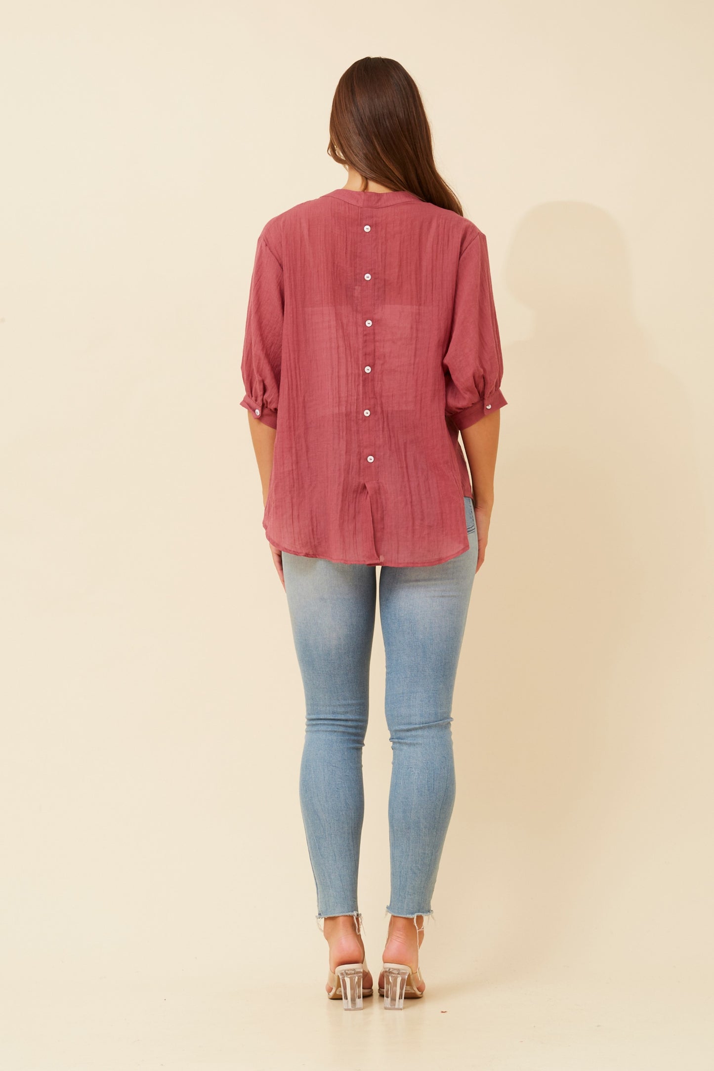 Belina Solid Shirt – Stylish back view