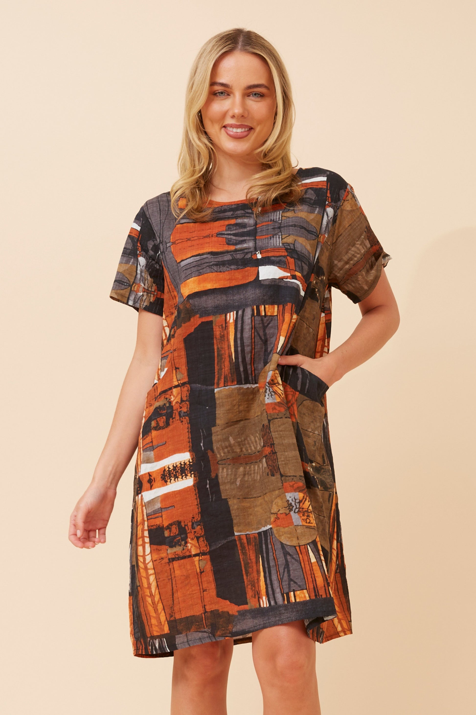 Bold Abstract Print Dress