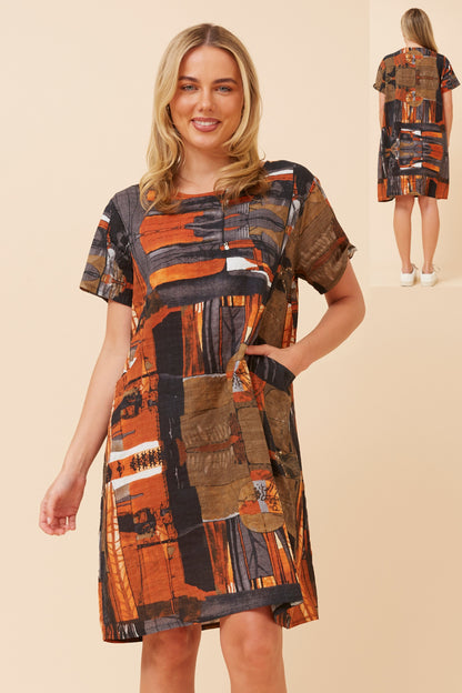 Chic Abstract Print Dress – Stylish & Comfortable