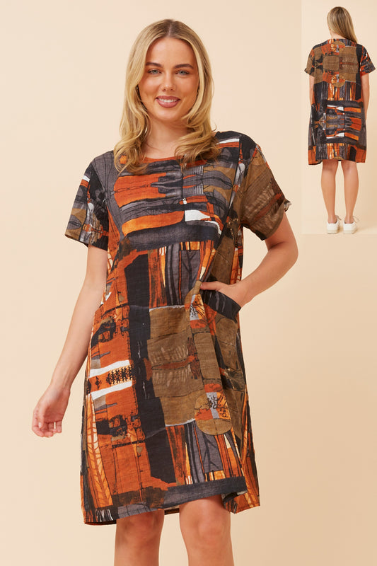 Chic Abstract Print Dress – Stylish & Comfortable