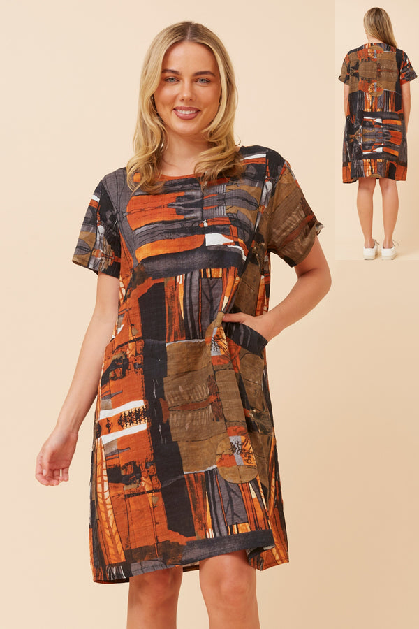 Chic Abstract Print Dress – Stylish & Comfortable