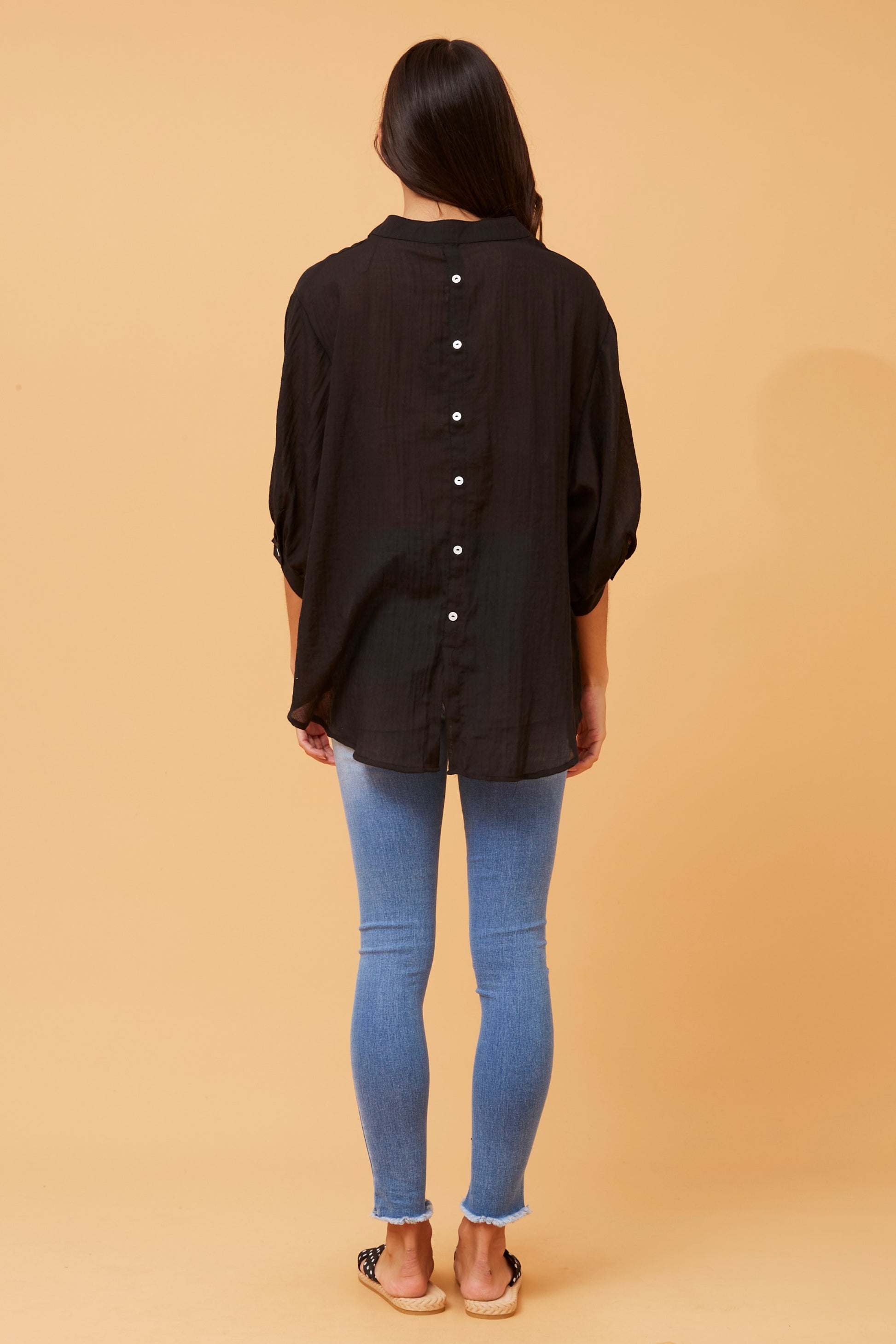 Classic Belina Plain Shirt – Effortless Style & Comfort back view