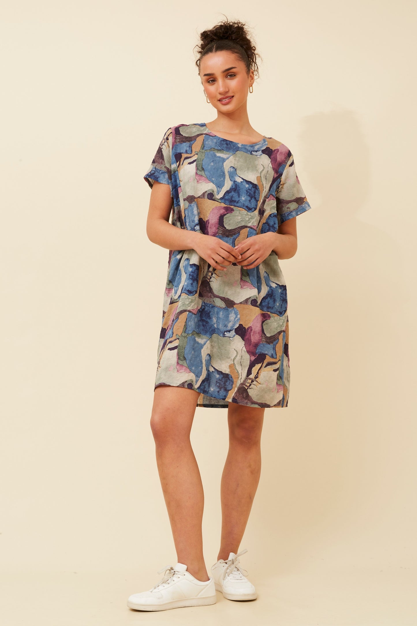 VINE ABSTRACT PRINT DRESS SAGE