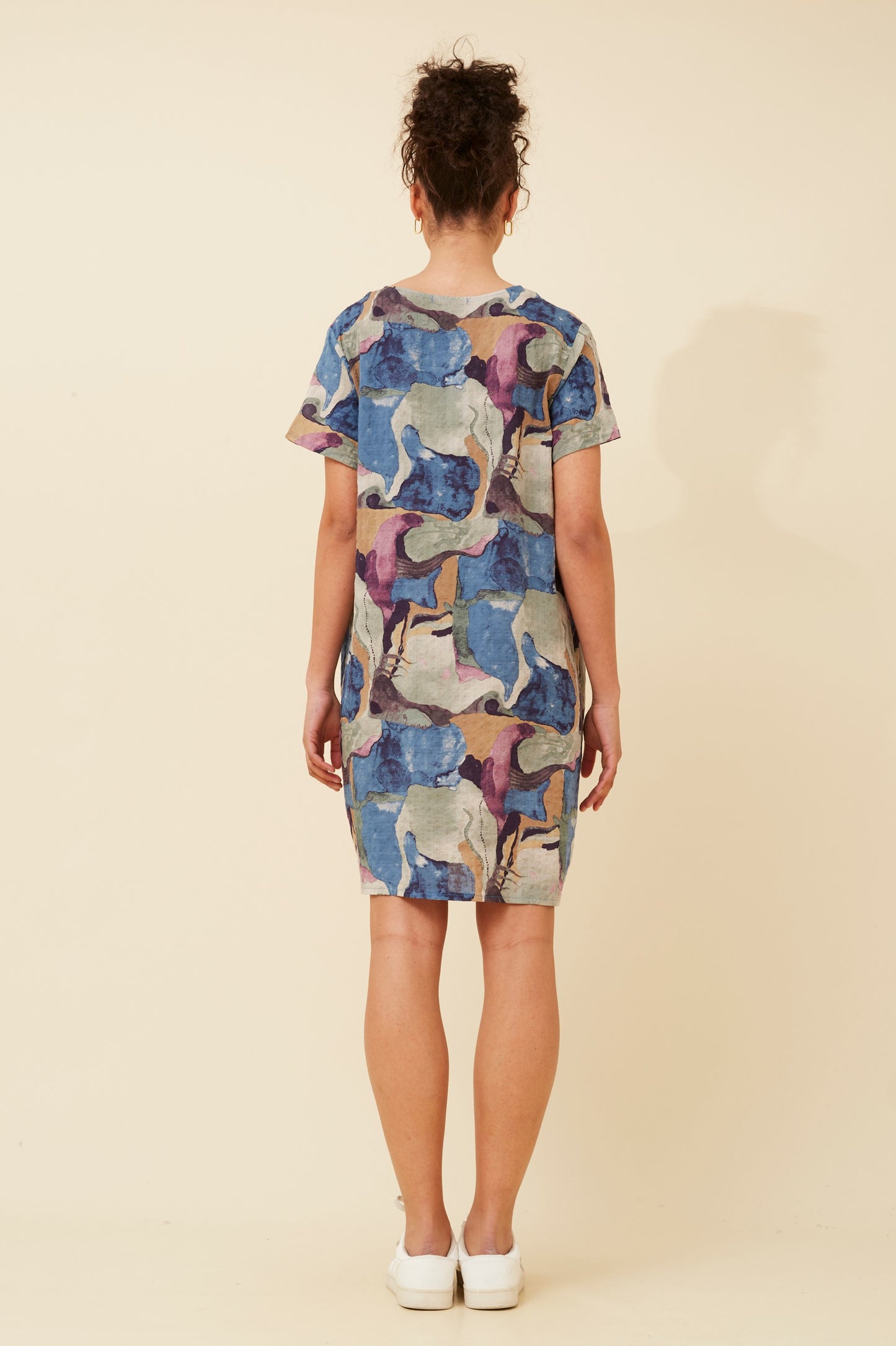 VINE ABSTRACT PRINT DRESS SAGE
