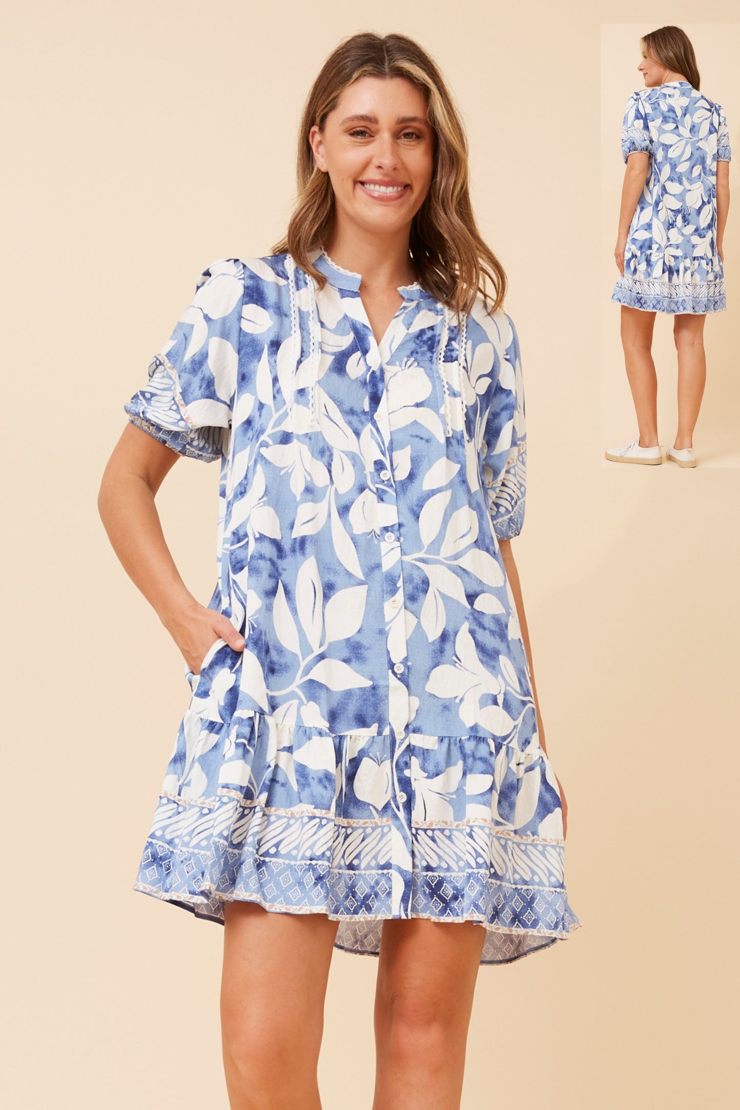 NIXA LEAF PRINT DRESS