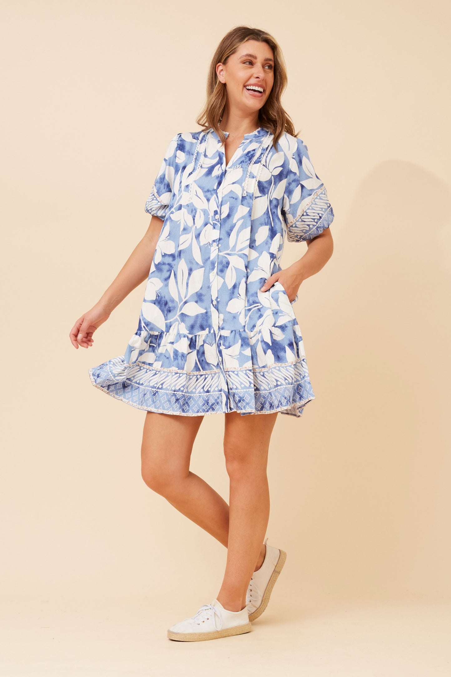 NIXA LEAF PRINT DRESS