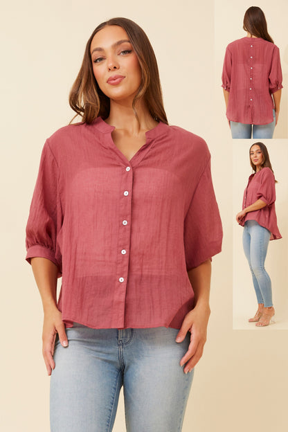 Elegant Belina Plain Shirt – Comfortable & Chic pink