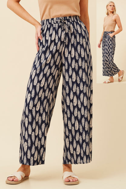 Leaf Print Pants