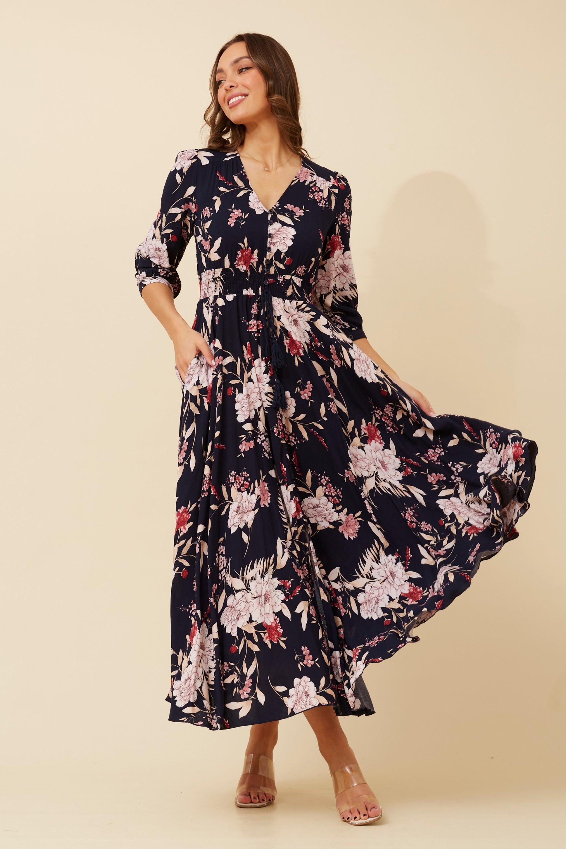 Octavia Floral Maxi Dress – Effortless Day-to-Night Look