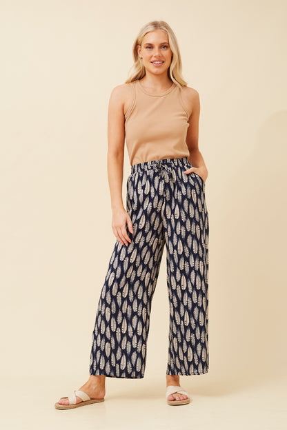 SUZZEL LEAF PRINT PANTS