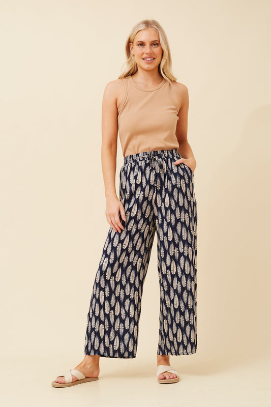 SUZZEL LEAF PRINT PANTS