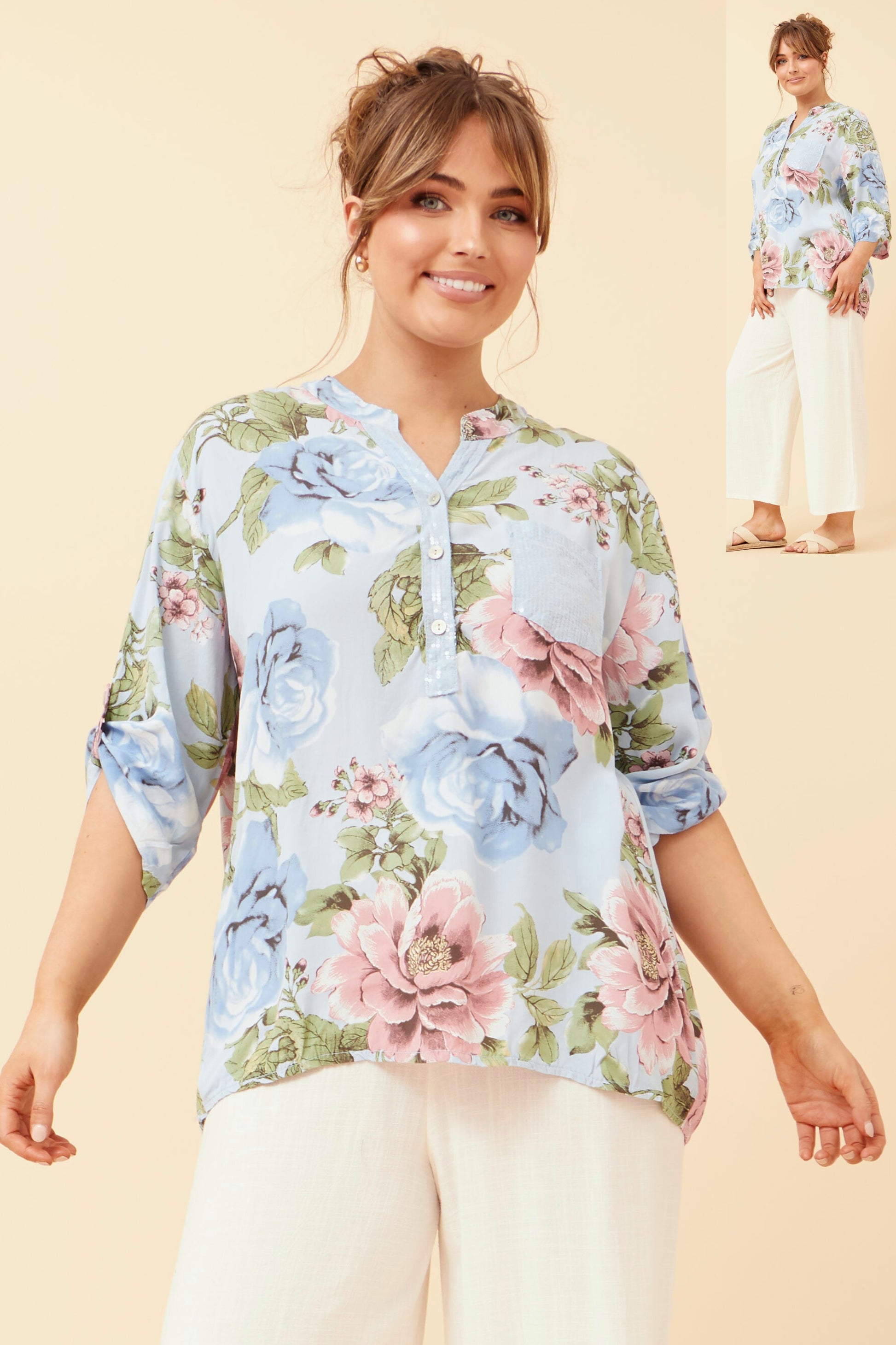 ROSETTA Floral Print Top