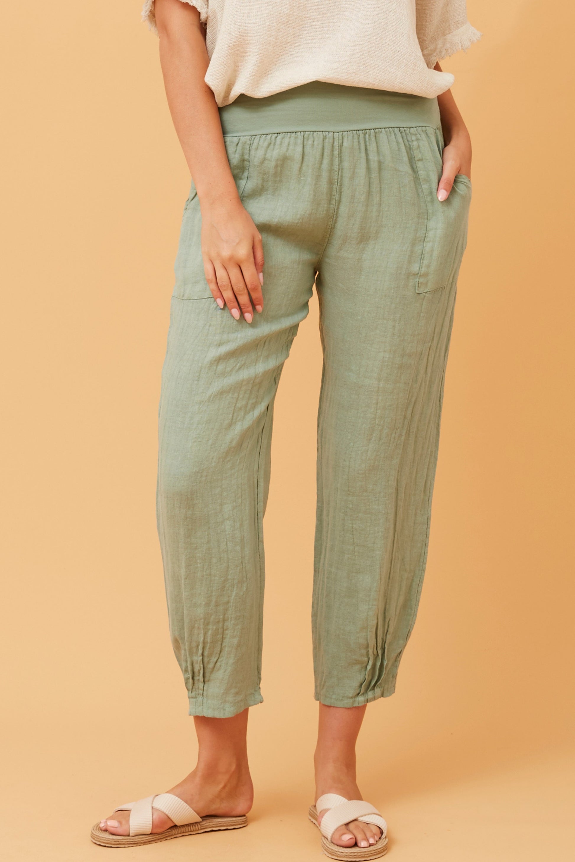 Sage Linen Pants