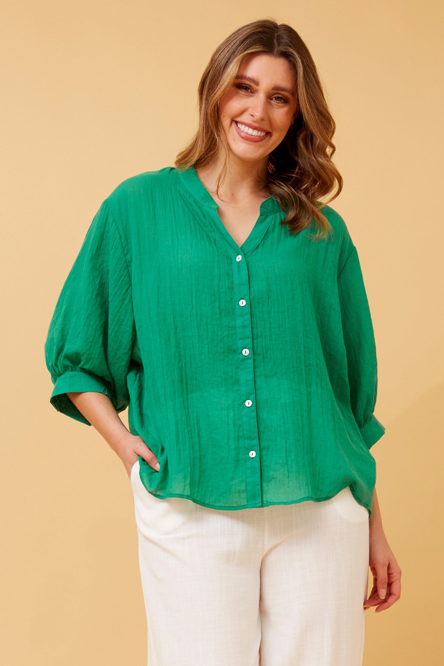 Stylish Belina Printed Top green