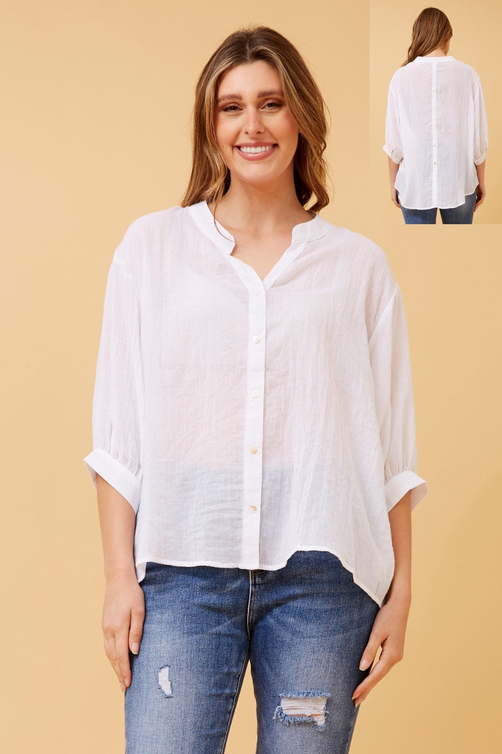 BELINA SOLID SHIRT WHITE