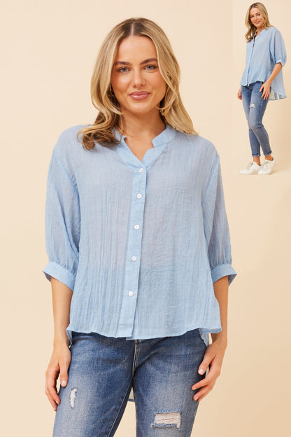 BELINA SOLID SHIRT SKY BLUE