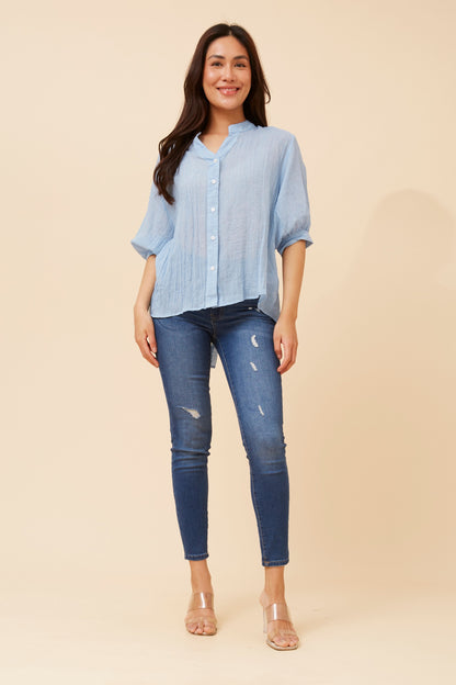 BELINA SOLID SHIRT SKY BLUE