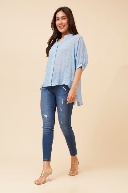BELINA SOLID SHIRT SKY BLUE