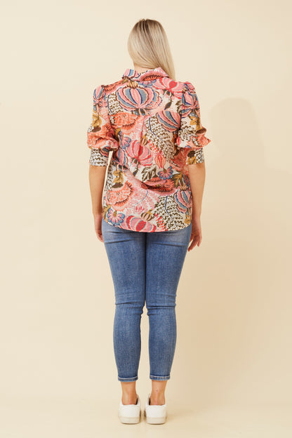 ISHLA BALLOON SLEEVE SHIRT PINK