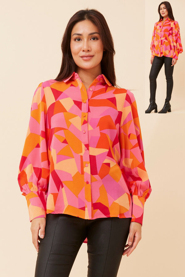 BELLE ABSTRACT PRINT SHIRT