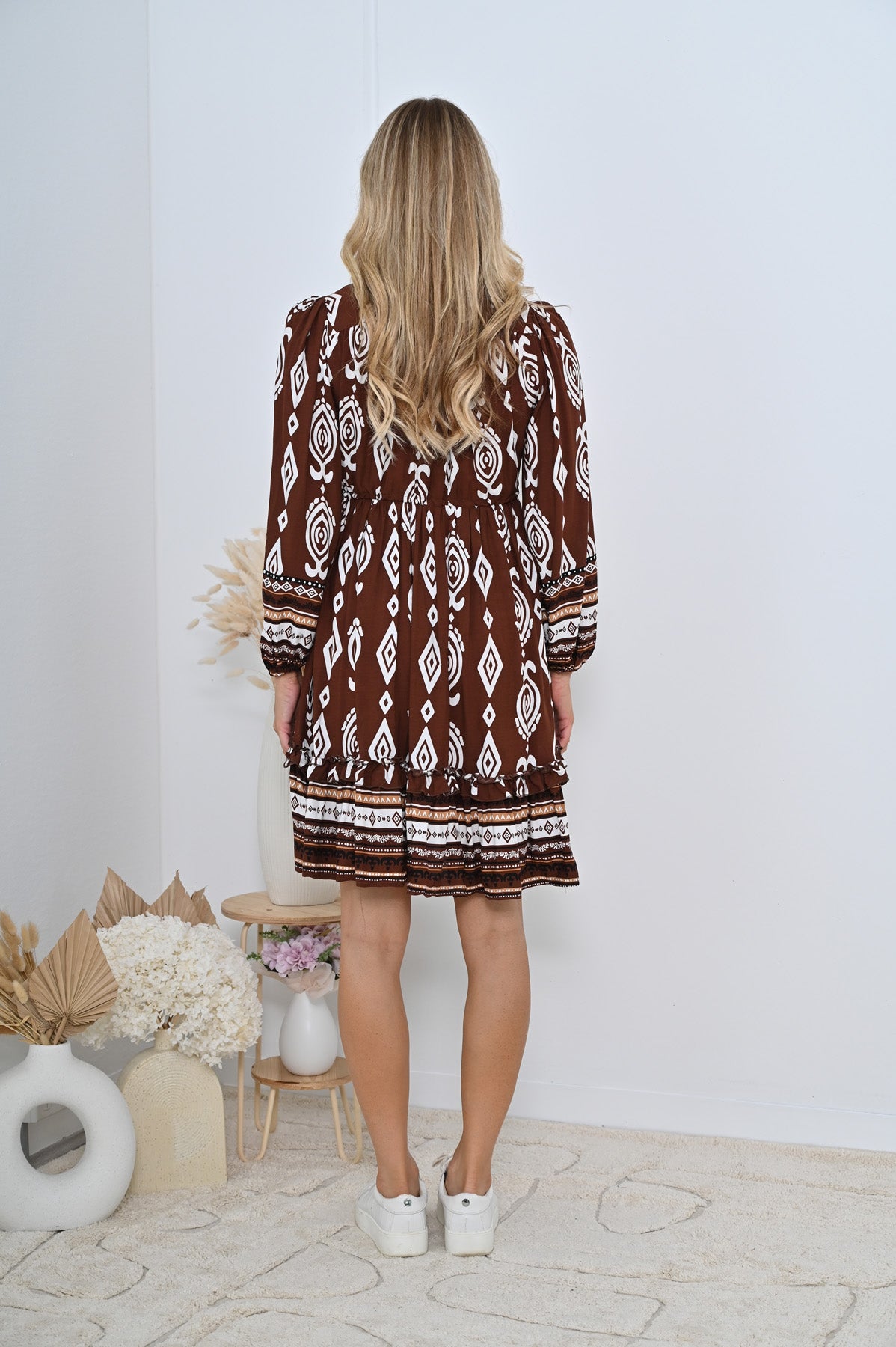 Trendy Aria Boho Short Dress – Chic Mini Dress