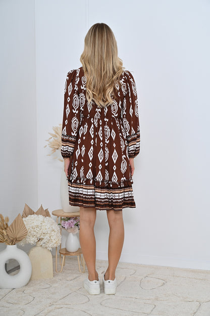 Trendy Aria Boho Short Dress – Chic Mini Dress