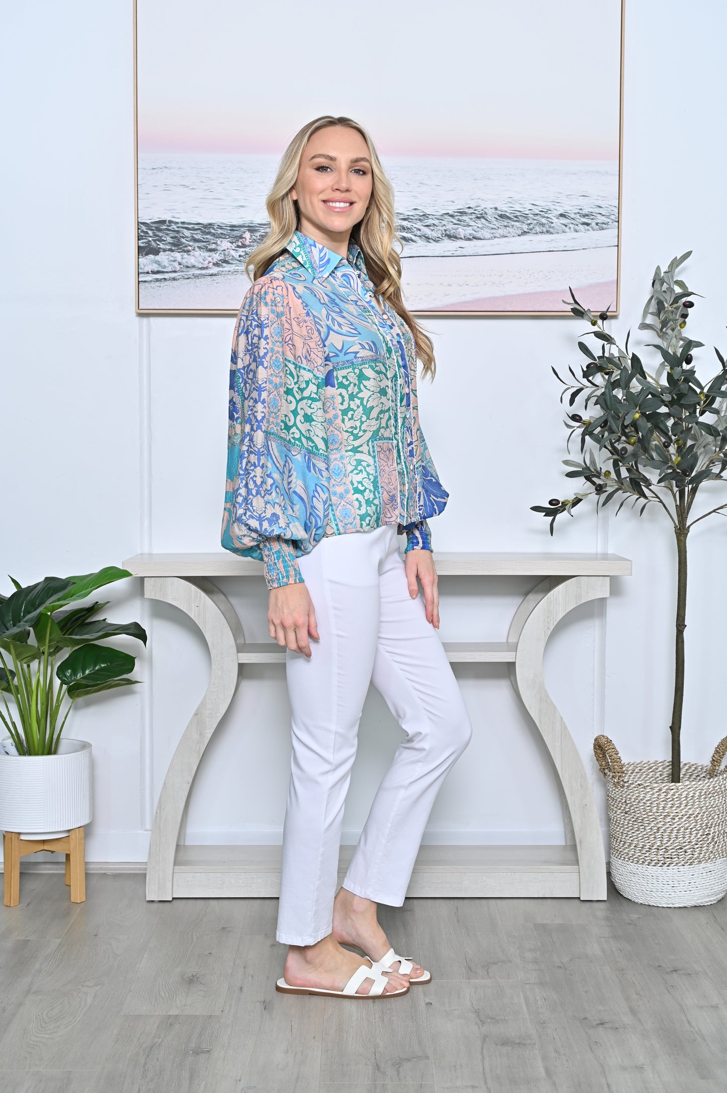 Trendy Azure Printed Shirt – Perfect for Any Occasion