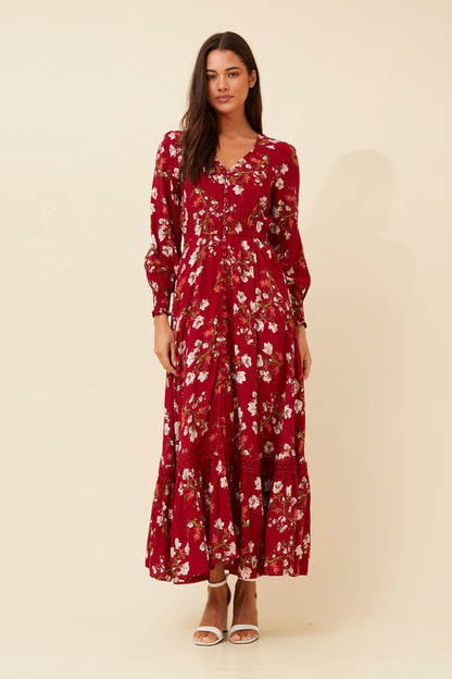 Turn heads in the Marrakech Floral Maxi Dress.