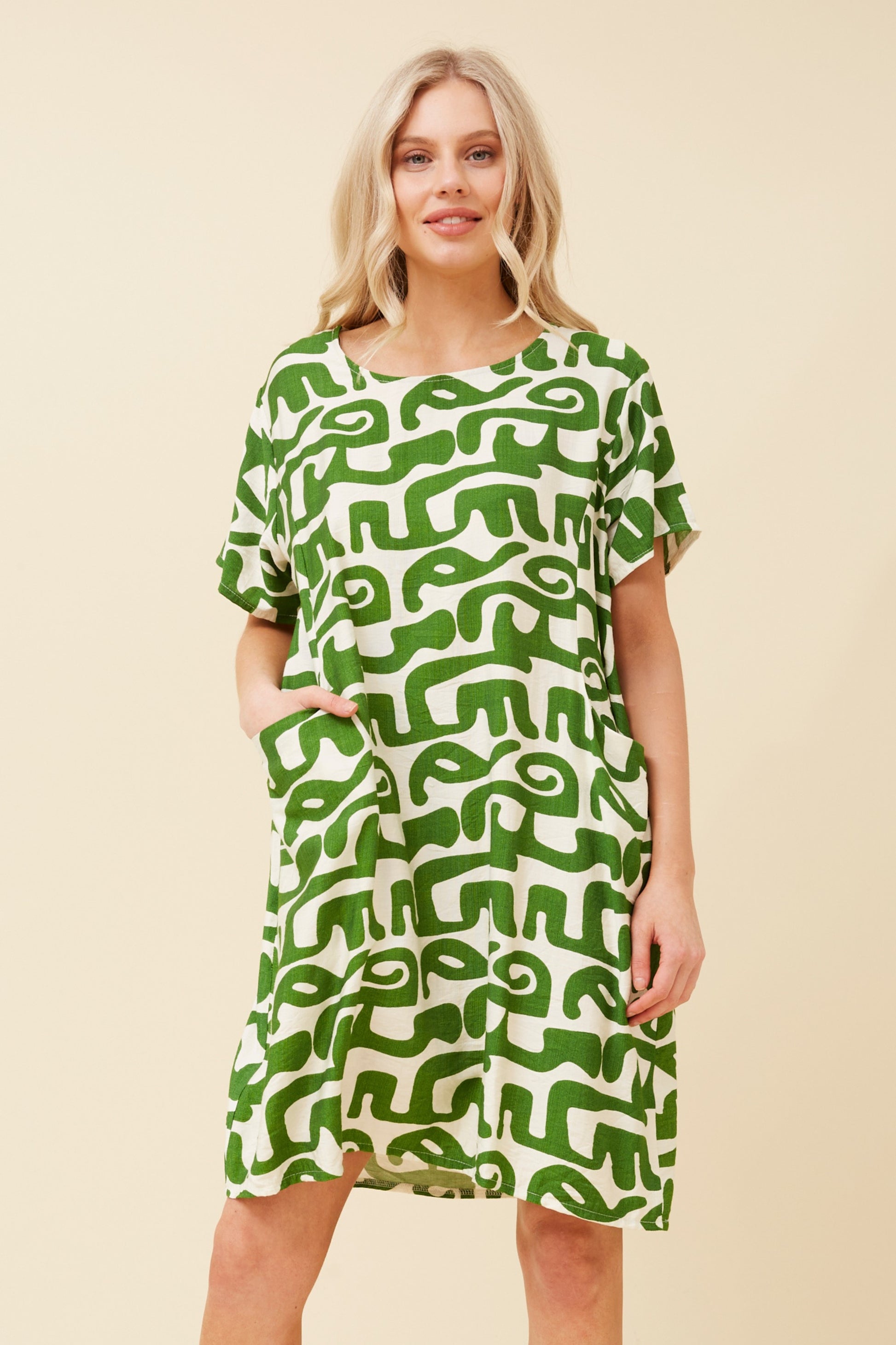 Vine Print Shift Dress