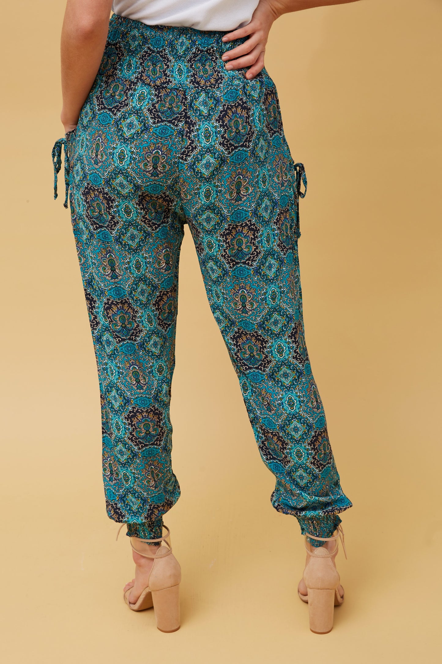 abstract print harem pants for women